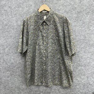 Burma Bibas Hawaiian Shirt Men's XL Short Sleeve, 100% Cotton Hong Kong, Green